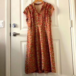 DownEast Fall floral midi dress